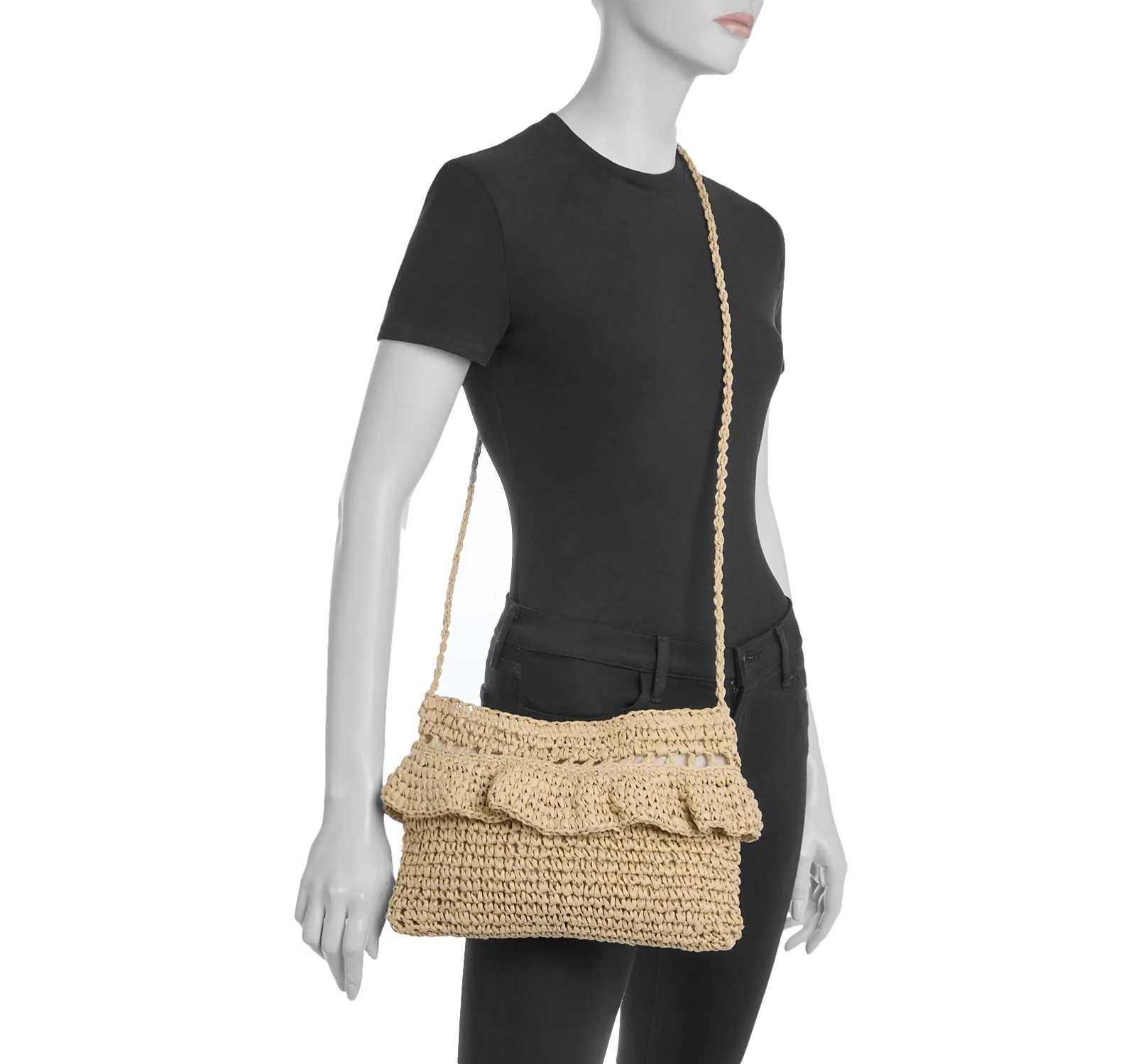 Aqua Gypsy Raffia Clutch - Natural Item image 4