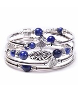 Ethnic Style Flower Natural Handmade Bangle Blue Grain Stone - $16.81 CAD Ethnic Style Flower Natural Handmade Bangle Blue Grain Stone - $16.81 CAD