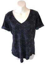 Lululemon Womens Tee V-Neck Black Blue W Polka Dots Size? Short Sleeve T-Shirt - £17.76 GBP
