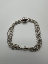 Authentic Pandora Multi Strand Sterling Silver One Clip Station Bracelet 6.5” - £70.46 GBP