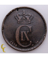 1876 Denmark 2 Ore Coin In VF Or Better, KM# 793.1 - $3,457.53 MXN