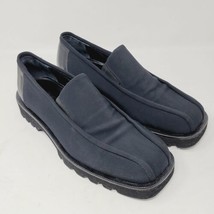 Donald J Pliner Mens Loafers Sz 9.5 M Nylon Leather Black Slip On Shoes - £44.09 GBP