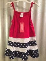 Gymboree Red, White, Blue, Cotton, Stars &amp; Stripes Sleeveless Dress 12-1... - £19.81 GBP