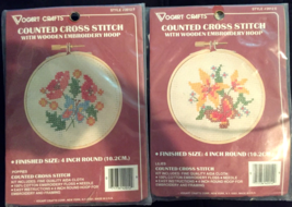 Cross Stitch kit lot of 2 flowers &amp; butterflies New in Package (old stock) - £7.82 GBP