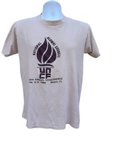 National  Alumni Council UNCF  1986 80&#39;s Beige T-Shirt Men&#39;s 40th Confer... - $15.83