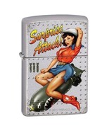 Zippo Lighter - Surprise Attack Pinup Satin Chrome - ZCI007291 - £23.94 GBP