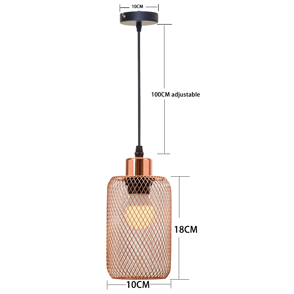  Loft Industrial  Pendant Lights E27 LED Rose Gold Hanging Lamp for Home Living  - £139.81 GBP