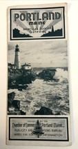 1930s Portland Maine Chamber of Commerce Advertising Travel Map Brochure - £13.96 GBP