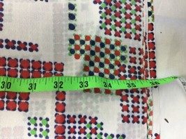 8 Yds Mid-century Abstract Art Fabric Vtg 60s 70s Red Blue Green Faux Silk - $29.68