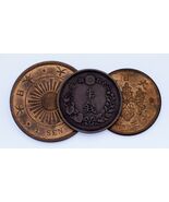 Lot of 3 Japanese Bronze &amp; Copper Coins VF+ to BU Condition - €72,84 EUR