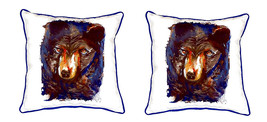Pair of Betsy Drake Betsy’s Bear Large Indoor Outdoor Pillows 12 X 12 - £55.38 GBP