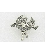 Vintage 3D Cherub Pin with Marcasite REAL SOLID .925 Sterling Silver 8.5 g - £69.68 GBP