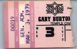Vintage Gary Burton Concert Ticket Stub March 3 1979 Long Grove Illinois - £27.05 GBP