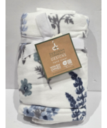 Deborah Connolly Blue Floral Hand Towels Bathroom Set of 2 - $32.66