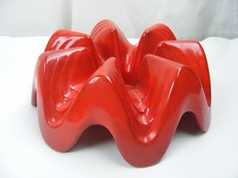 Vintage Frankoma Pottery Red Orange Large 1 Hole Candle Warmer for Casse... - €35,67 EUR