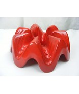 Vintage Frankoma Pottery Red Orange Large 1 Hole Candle Warmer for Casse... - €35,67 EUR