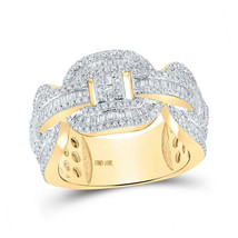 10kt Yellow Gold Mens Baguette Diamond Gucci-link Band Ring 1-1/2 Cttw - £1,432.10 GBP
