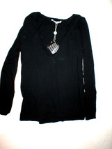 Womens 6 New NWT L&#39;Autre Chose Italy Designer Top Black 42 Long Sleeve C... - £232.15 GBP