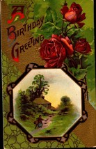 Birthday Vintage Embossed Postcard John Winsch -A Birthday GREETING-C.1910 BK34 - £3.17 GBP