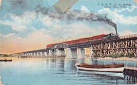 Green Bay Wisconsin~C.&amp; N.W. Chicago &amp; North Western Railroad Bridge~Postcard - £6.37 GBP