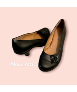 Soft Shoe By Medicus Womens Black Leather Shoes Slip On Pump Heels Size 7M - $21.78