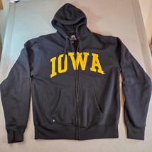 Iowa Hawkeyes J America Black Yellow Full Zip Hoodie Men’s L - $25.99