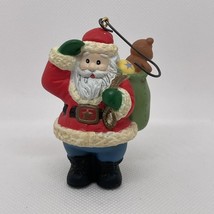 Enesco Santa Claus Christmas 1992 Ornament toy sack spectacles hand painted - $5.00