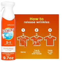 Bounce 3 in 1 Anti Static Wrinkle Release Spray 9.7 Oz, 2 Pack - $281.37 MXN