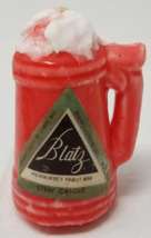 Blatz Beer Candle Novelty Stein Small Japanese Red Vintage 1960s - £15.14 GBP