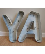 2 EXTRA LARGE 26&quot; Vintage Neon Metal Letter &quot;Y &amp; A&quot; Company 26”h x 19.25... - $233.74