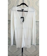 ESCADA White Sheer Ribbed Button Front Cardigan Style# 5005217 Sz M $725... - £234.57 GBP