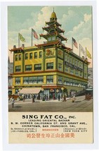 Sing Fat Oriental Bazaar Postcard California &amp; Grant San Francisco California  - £14.01 GBP