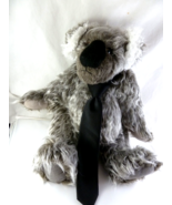 Hand Crafted Gray Grey and White Teddy Bear 18&quot; Fully Jointed Shaggy plush - $67.39 CAD