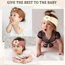 3Pcs Flower Nylon Baby Headbands - Soft &amp; Stretchy Hair Accessories - £9.58 GBP