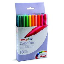 Pentel Color Pen, Fine Point Color Markers, Fiber Tip, Assorted Colors, Set of 1 - £18.09 GBP