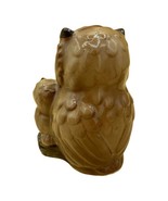 Ceramic Owl Bank Figural Animal Bird Double Owl Mother &amp; Baby - $303.42 MXN