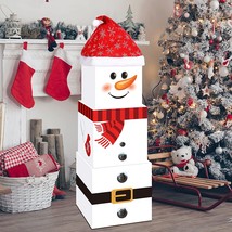 Marspark 4 Piece Christmas Box Decoration Set Includes A Snowman-Shaped - £30.46 GBP