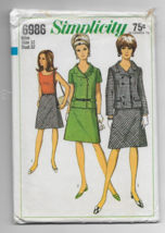 Vintage Simplicity Sewing Pattern 6986 Women&#39;s Dress Suit Uncut Size 12 - $9.99