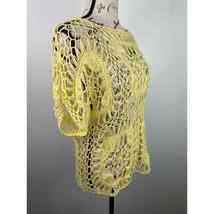Maurices Open Crochet Sweater Top Yellow Layering Dolman Sleeves Women Size M - £17.62 GBP