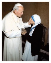 Mother Teresa With Pope John Paul Ii Catholic Church 8X10 Photo - £6.70 GBP
