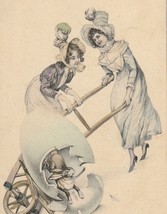 Two Ladies Have Dumped Egg &amp; Bunny Off Of Cart Antique UDB Easter Postcard - £8.96 GBP