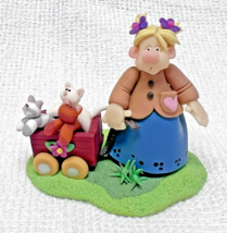 Girl w Cart of 3 Cats ELAYNE WATRUS SCULPTURE Coynes &amp; Company 1 5/8 T B... - $24.26