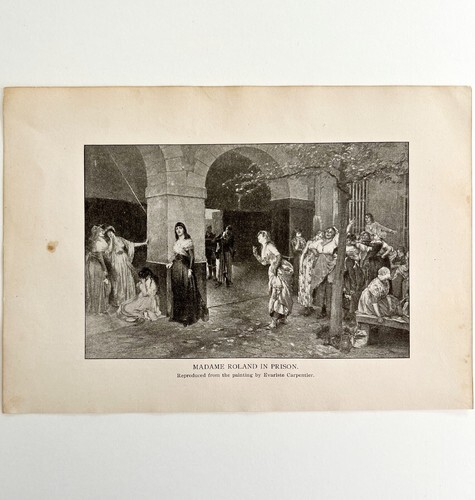 Madame Roland In Prison Victorian Print 1901 Woman History Ephemera DWP4C Item image 2