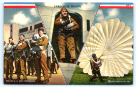 WWII Parachute Troops Airborne Paratroopers US Army Postcard - £6.56 GBP