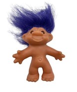 Vintage Rare Dam 1986 Purple Hair Troll Doll Toy Figurine 5&quot; - £14.14 GBP