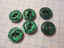 Vintage lot of Sewing Buttons - Pearlized Green Rounds - £11.99 GBP