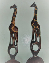 Vintage Original Folk Art Cultural African Giraffe Wooden Salad Spoon an... - £43.00 GBP