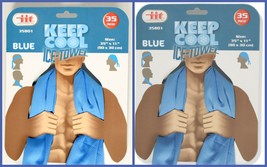 2-Pack Blue Instant Cooling Towel 35 Inches Long Keep Cool Ice Towel IIT - $9.94