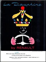 1959 Renault &quot;La Dauphine&quot; Automobile PRINT AD Herbert Leupin Art BX4 - $9.49