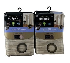 2 Eclipse Total Blackout Grommet Panels 84"x52" Premium Marble Signature Collect - $68.05